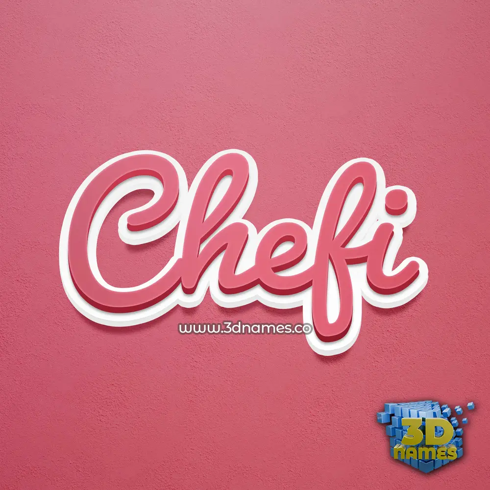 chefi in Red Scribble style - 3D name wallpaper