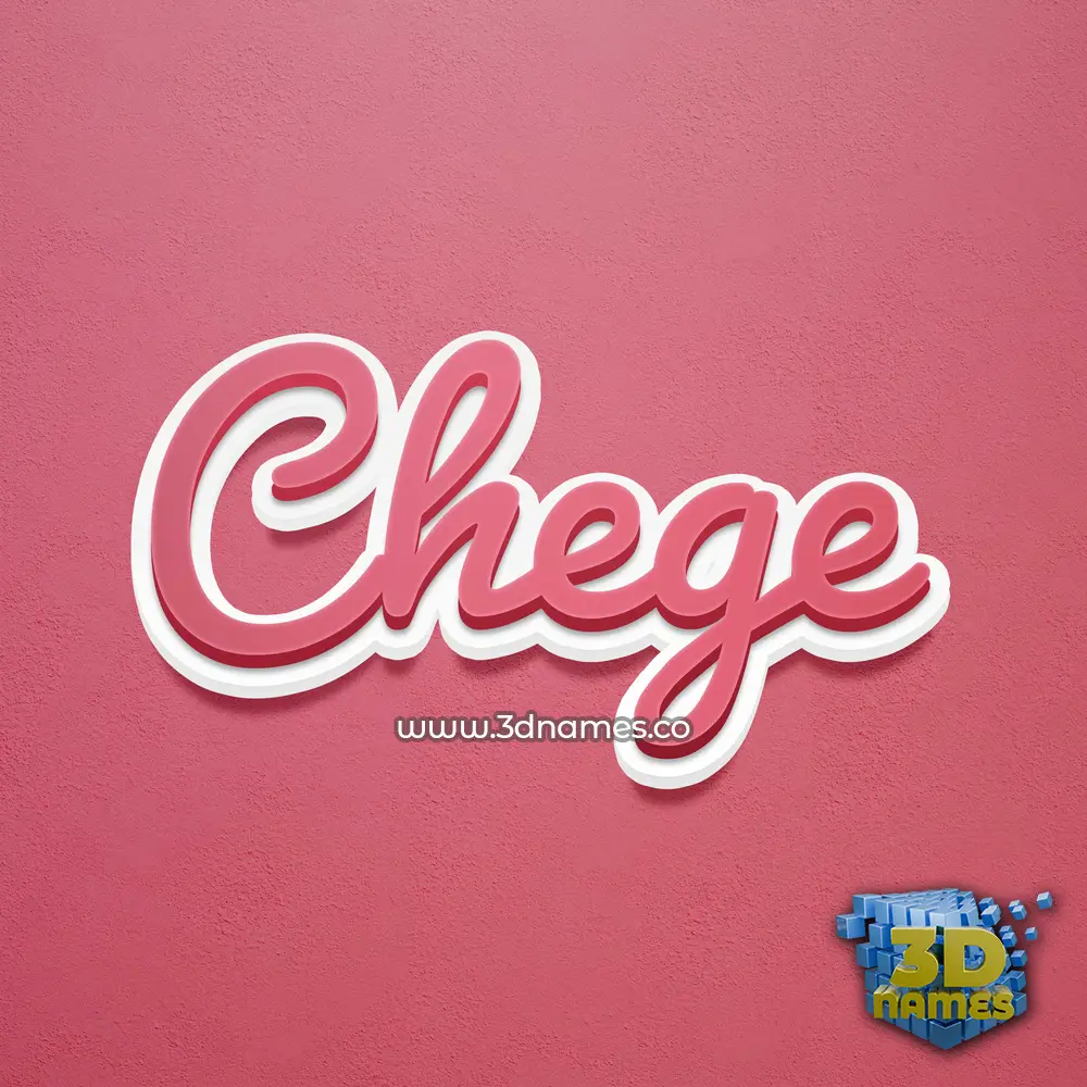 chege in Red Scribble style - 3D name wallpaper