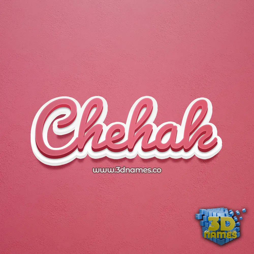 chehak in Red Scribble style - 3D name wallpaper