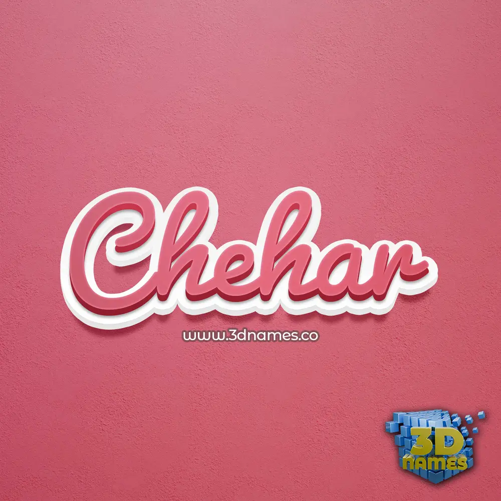 chehar in Red Scribble style - 3D name wallpaper