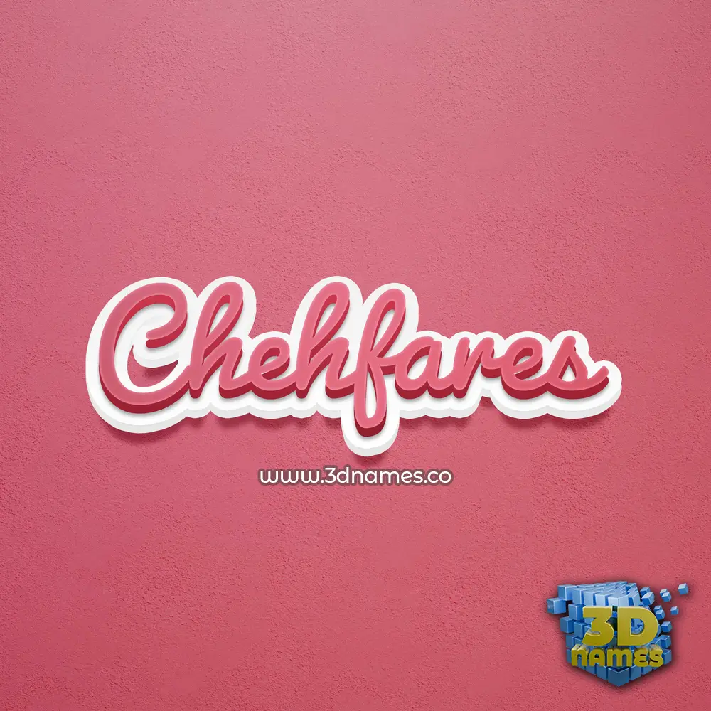 chehfares in Red Scribble style - 3D name wallpaper