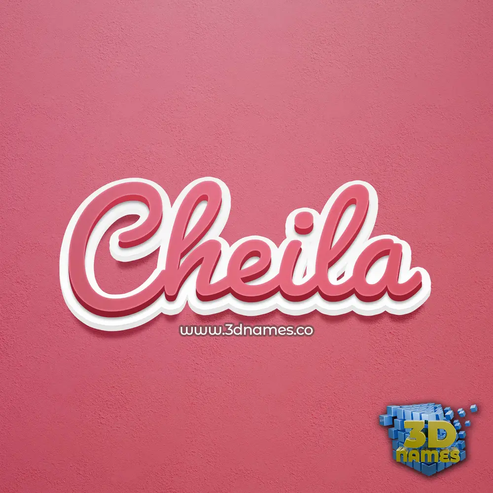 cheila in Red Scribble style - 3D name wallpaper