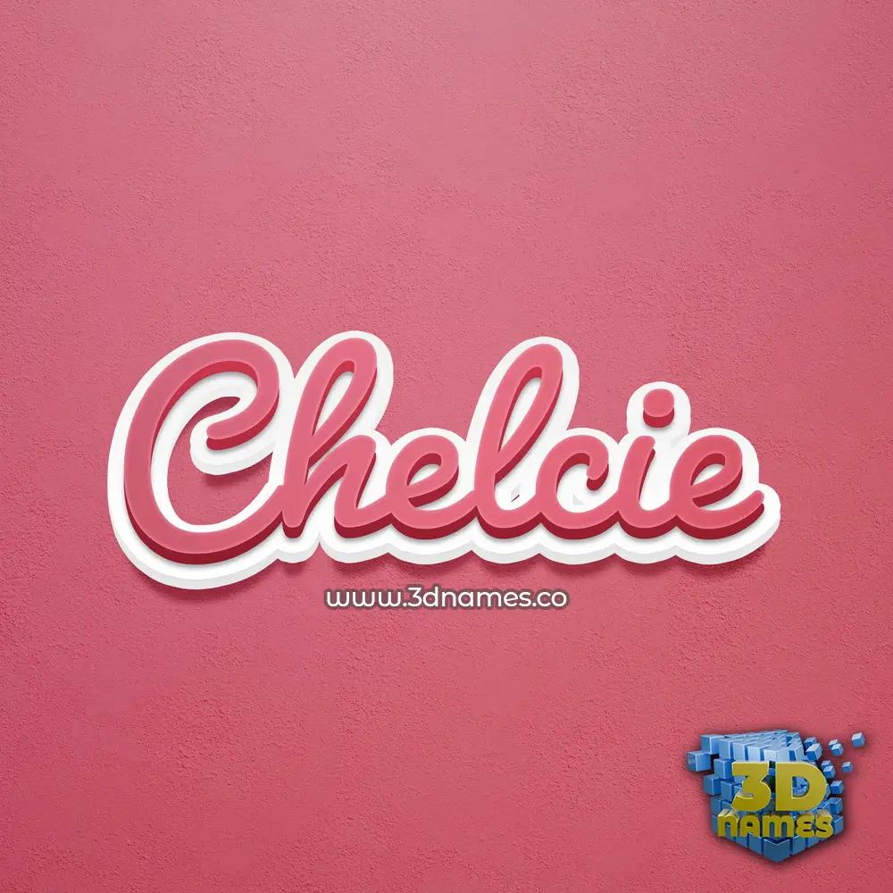 chelcie in Red Scribble style - 3D name wallpaper