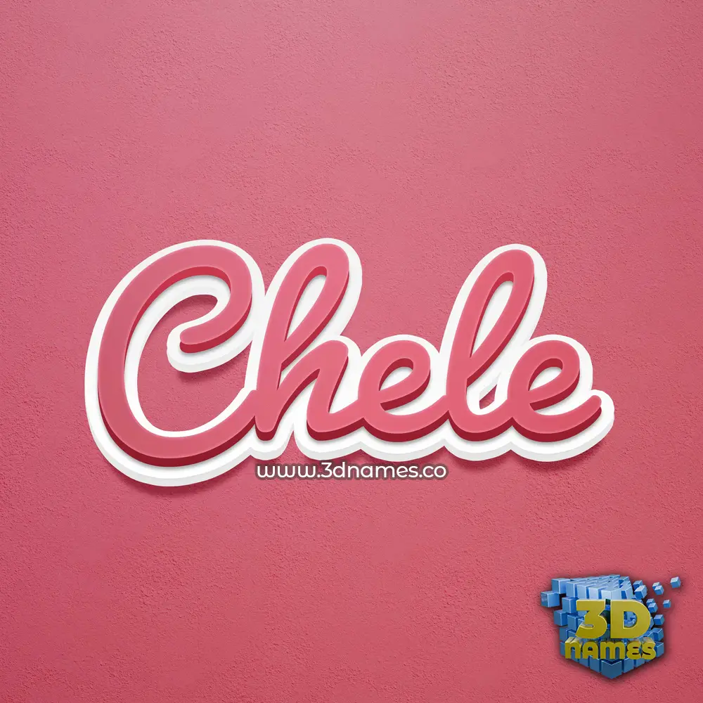 chele in Red Scribble style - 3D name wallpaper