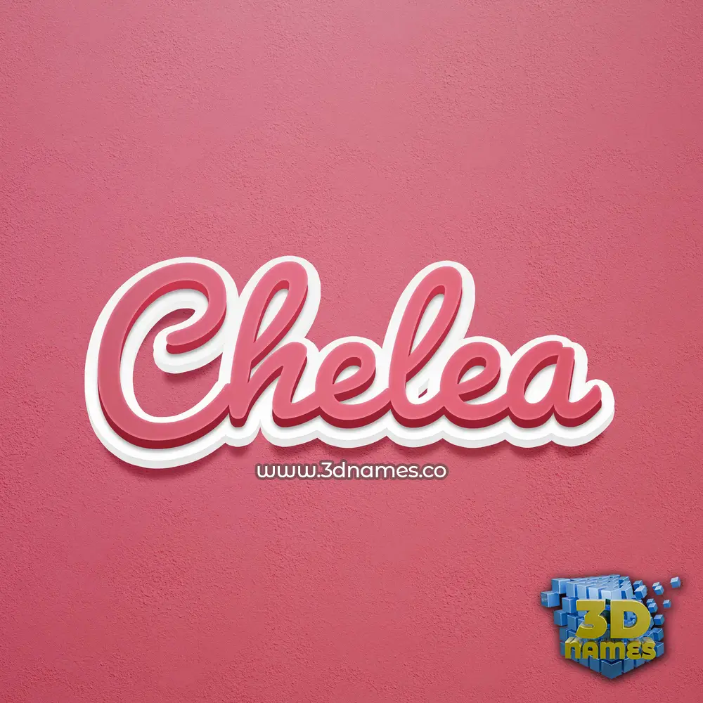 chelea in Red Scribble style - 3D name wallpaper