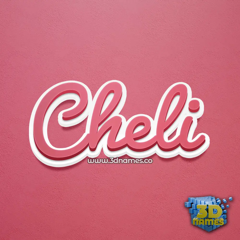 cheli in Red Scribble style - 3D name wallpaper