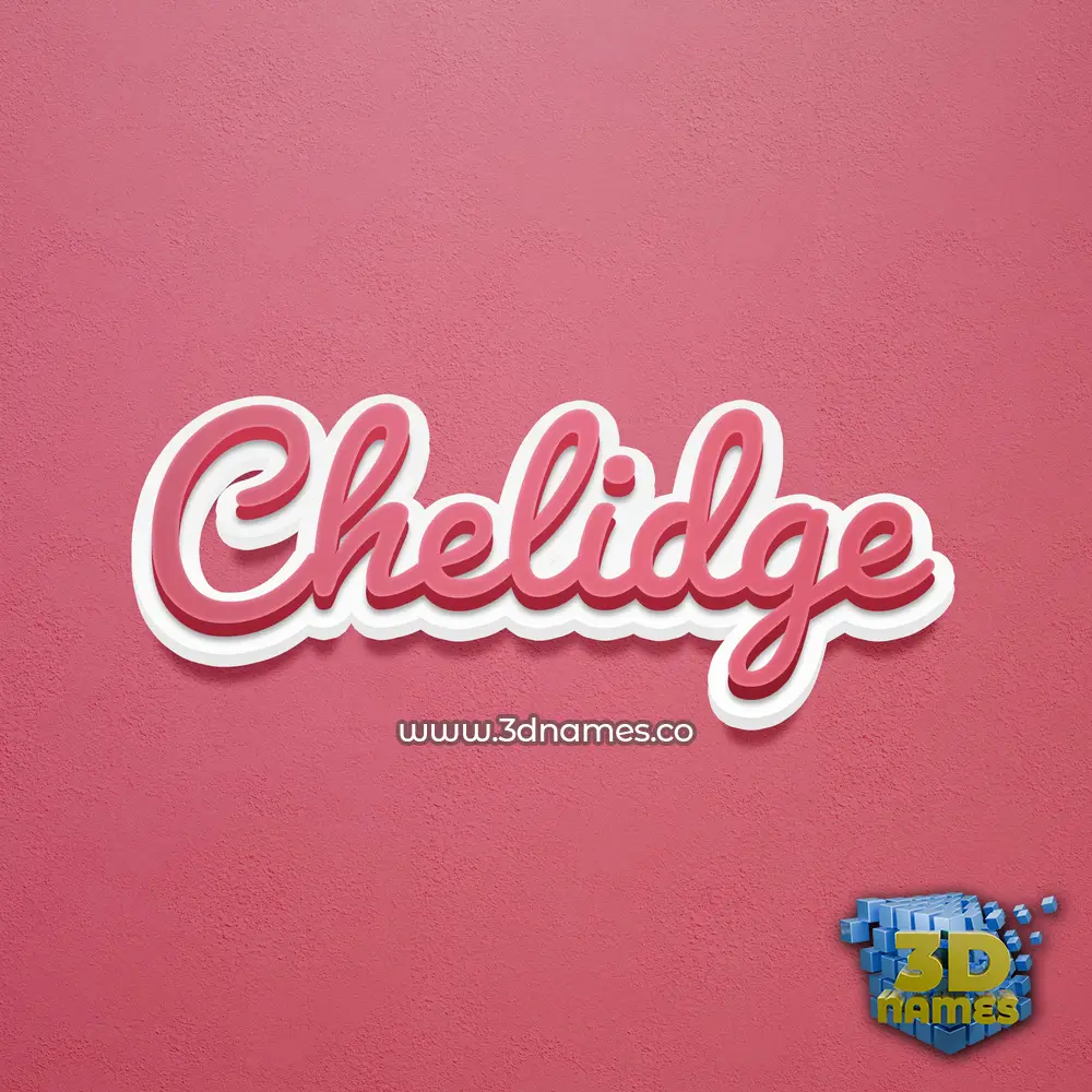 chelidge in Red Scribble style - 3D name wallpaper
