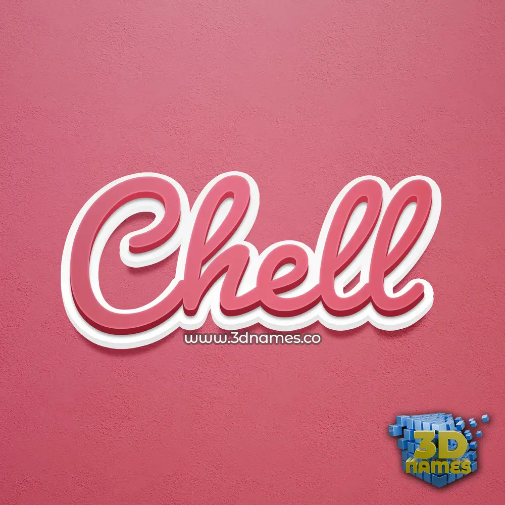 chell in Red Scribble style - 3D name wallpaper