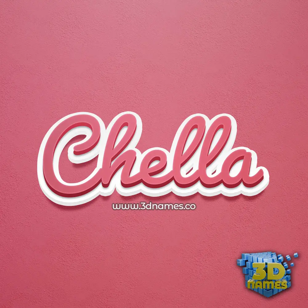 chella in Red Scribble style - 3D name wallpaper