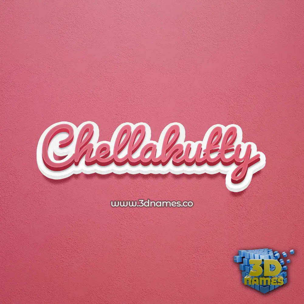 chellakutty in Red Scribble style - 3D name wallpaper