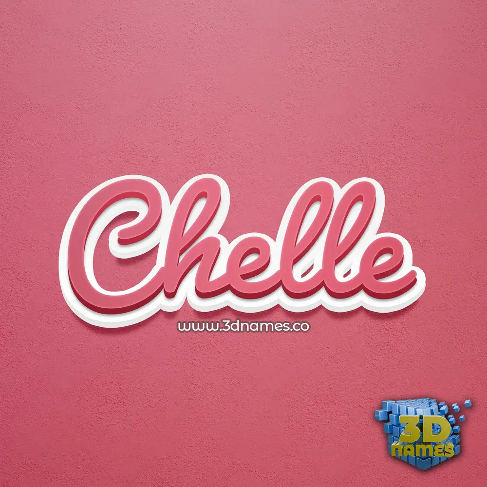chelle in Red Scribble style - 3D name wallpaper