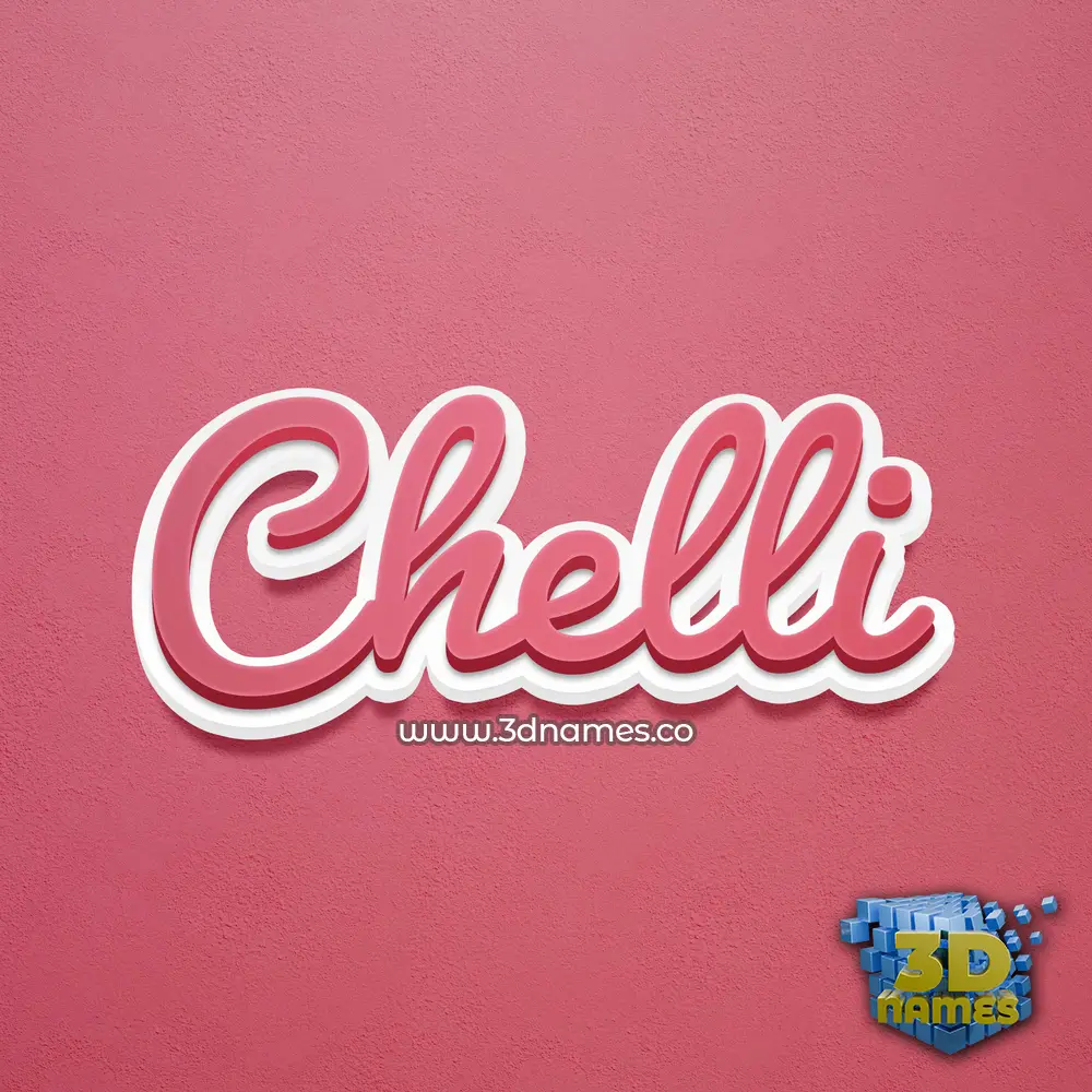 chelli in Red Scribble style - 3D name wallpaper