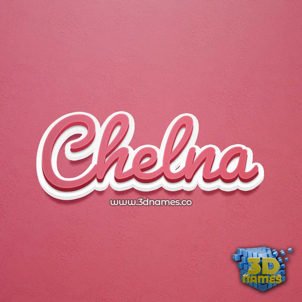 chelna in Red Scribble style - 3D name wallpaper