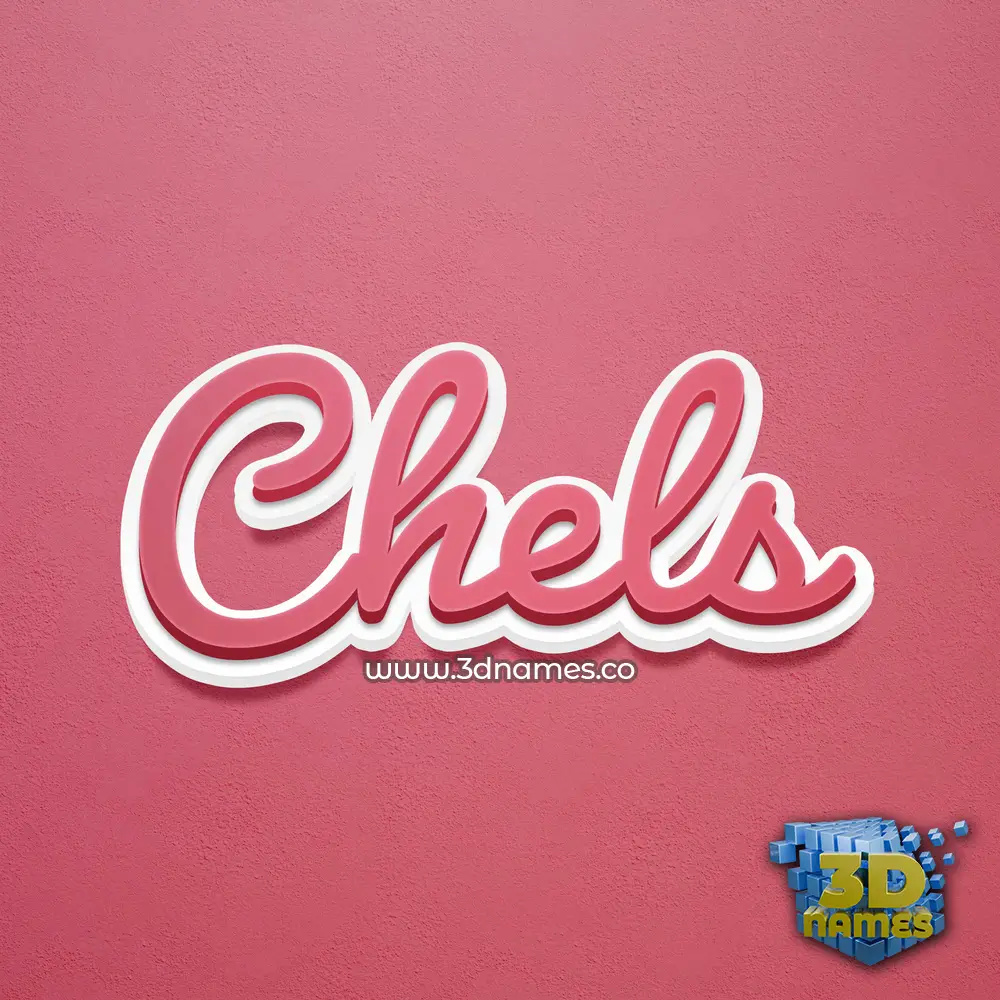 chels in Red Scribble style - 3D name wallpaper