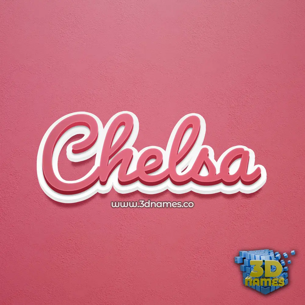 chelsa in Red Scribble style - 3D name wallpaper