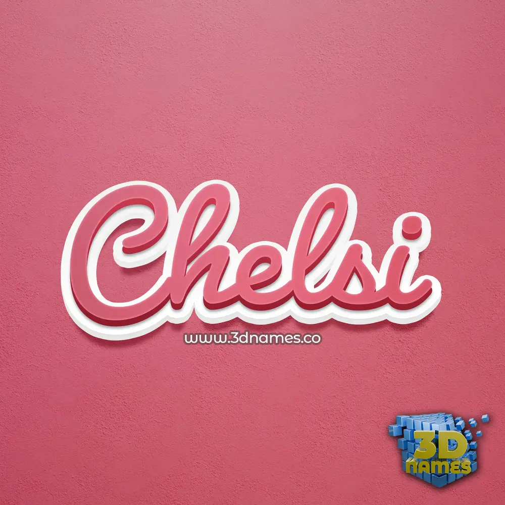 chelsi in Red Scribble style - 3D name wallpaper
