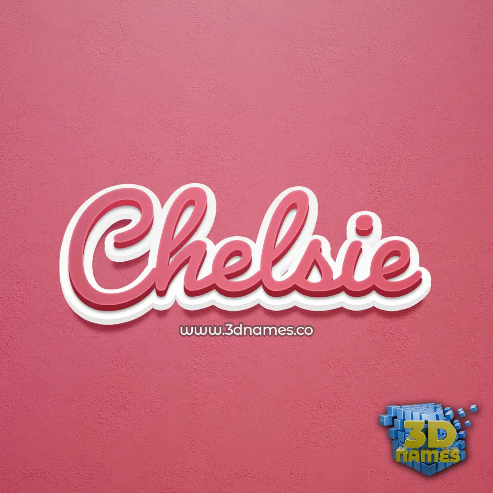 chelsie in Red Scribble style - 3D name wallpaper
