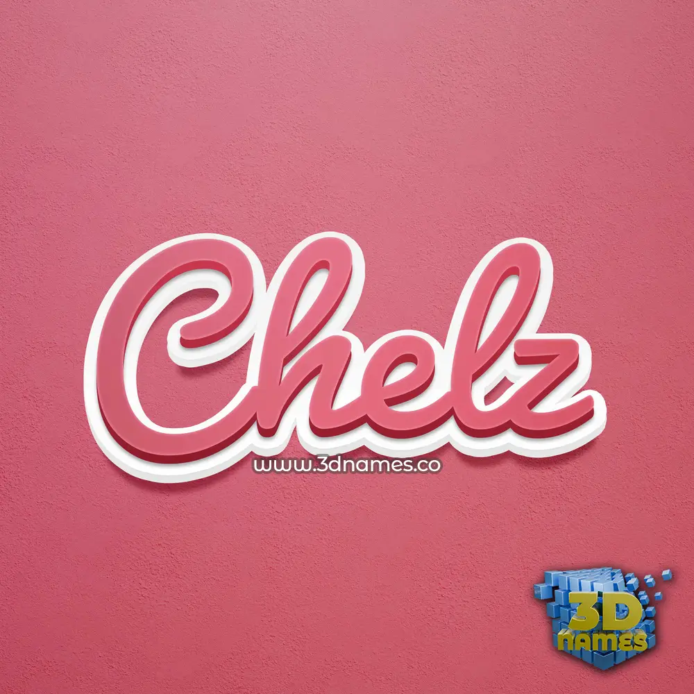chelz in Red Scribble style - 3D name wallpaper