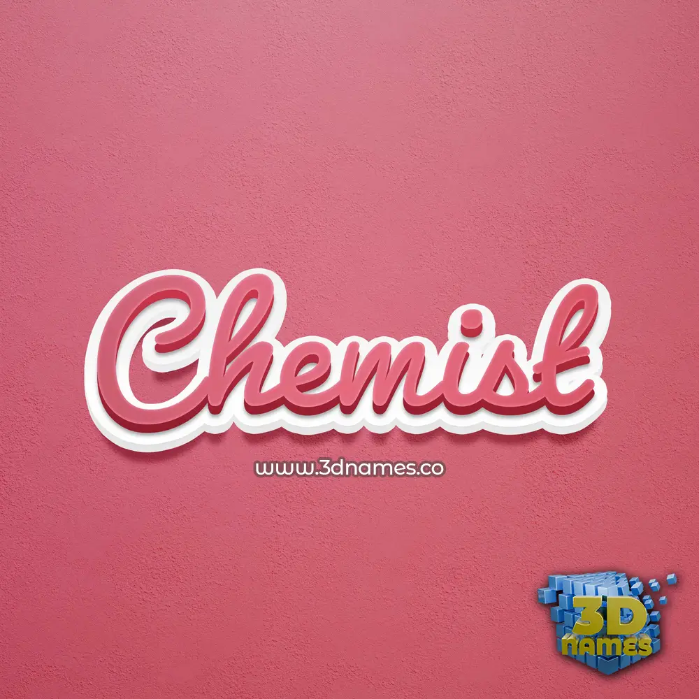 chemist in Red Scribble style - 3D name wallpaper