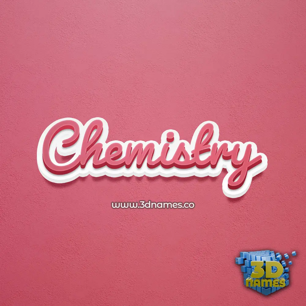 chemistry in Red Scribble style - 3D name wallpaper
