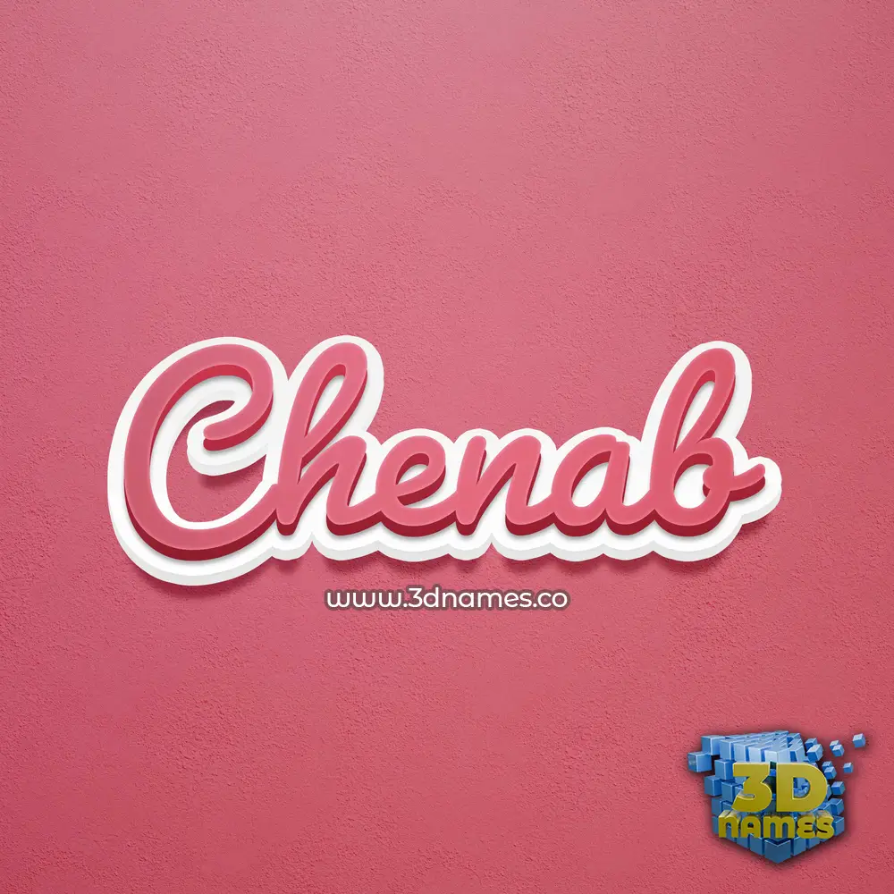 chenab in Red Scribble style - 3D name wallpaper
