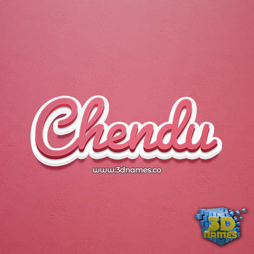 chendu in Red Scribble style - 3D name wallpaper