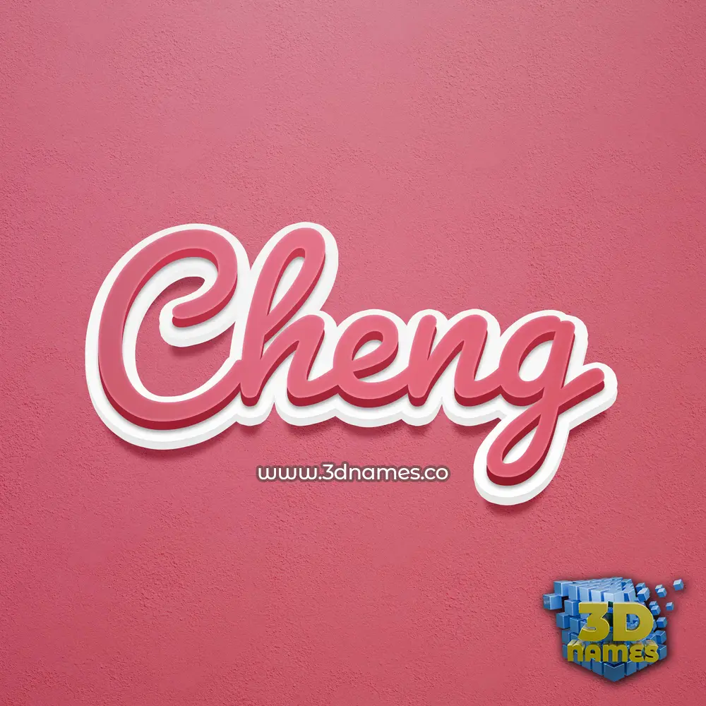 cheng in Red Scribble style - 3D name wallpaper