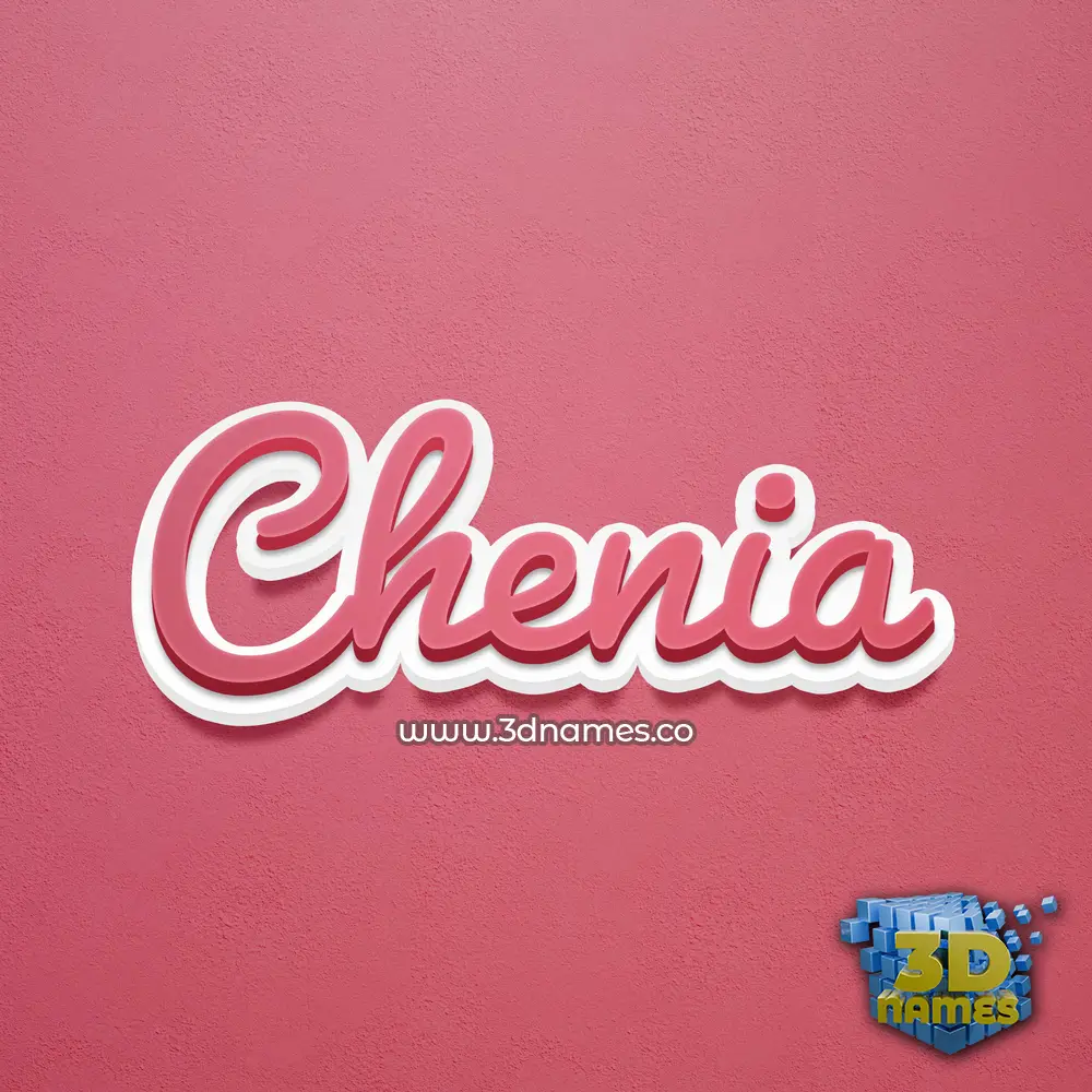 chenia in Red Scribble style - 3D name wallpaper