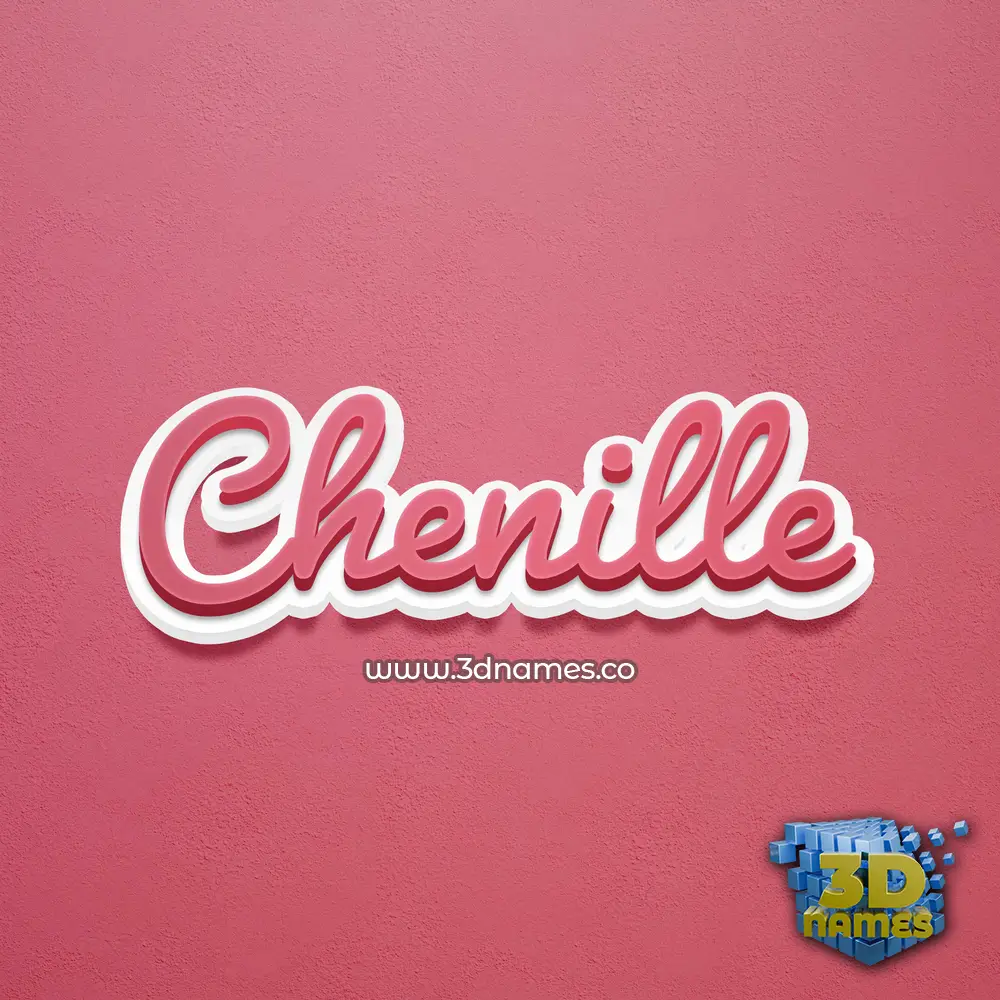 chenille in Red Scribble style - 3D name wallpaper