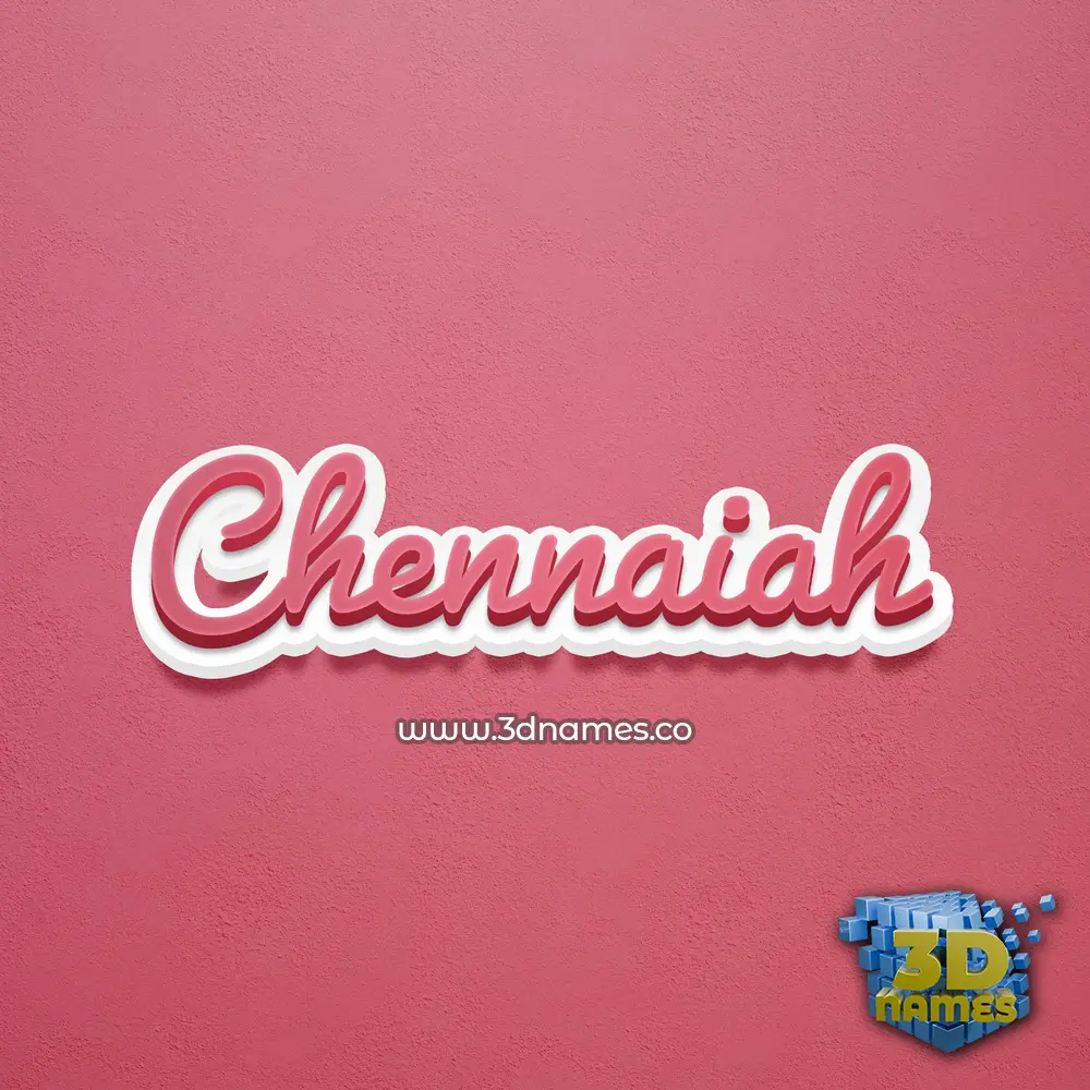 chennaiah in Red Scribble style - 3D name wallpaper