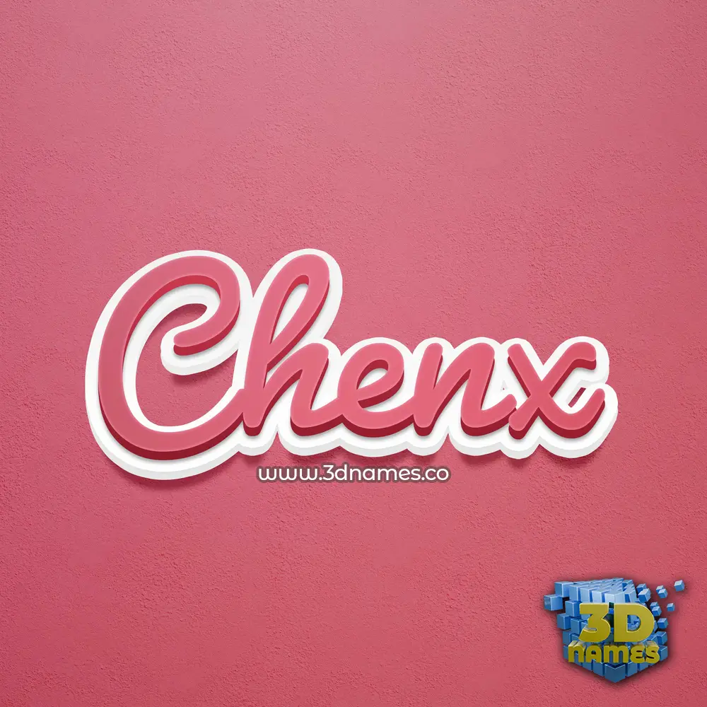 chenx in Red Scribble style - 3D name wallpaper