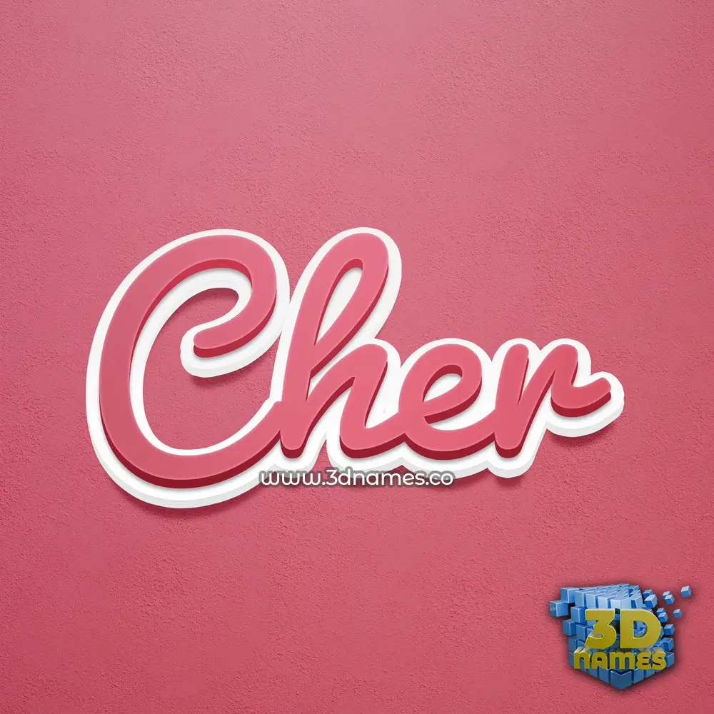 cher in Red Scribble style - 3D name wallpaper