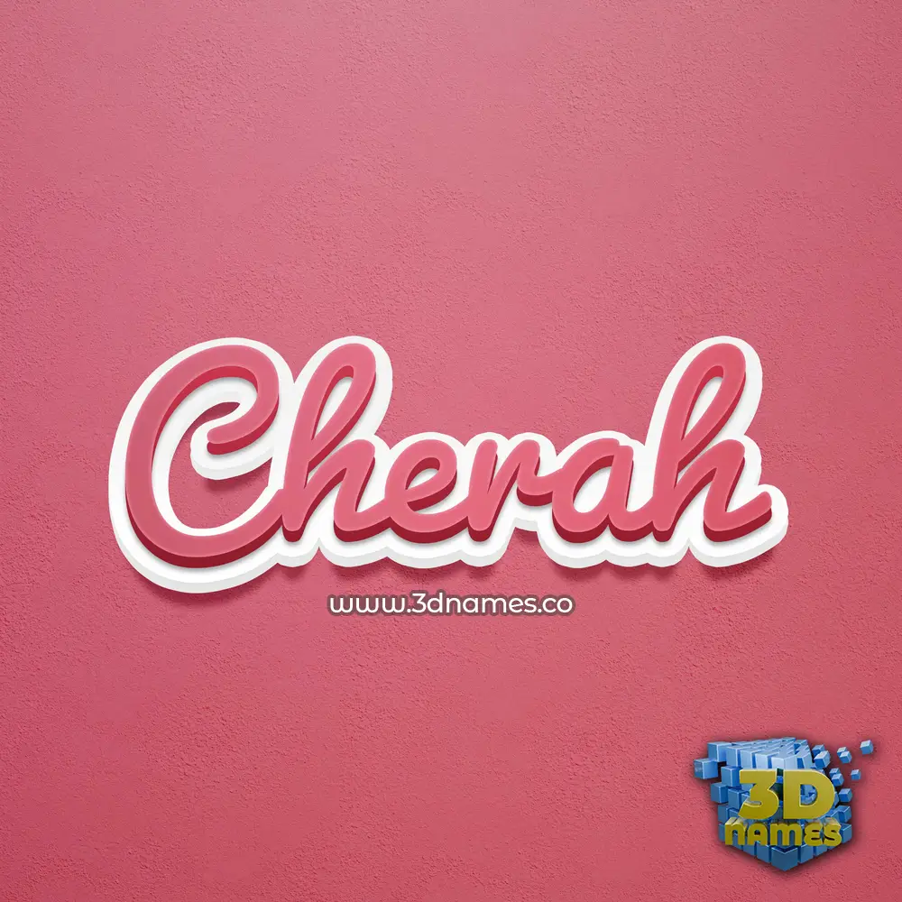 cherah in Red Scribble style - 3D name wallpaper