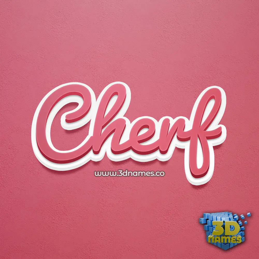 cherf in Red Scribble style - 3D name wallpaper