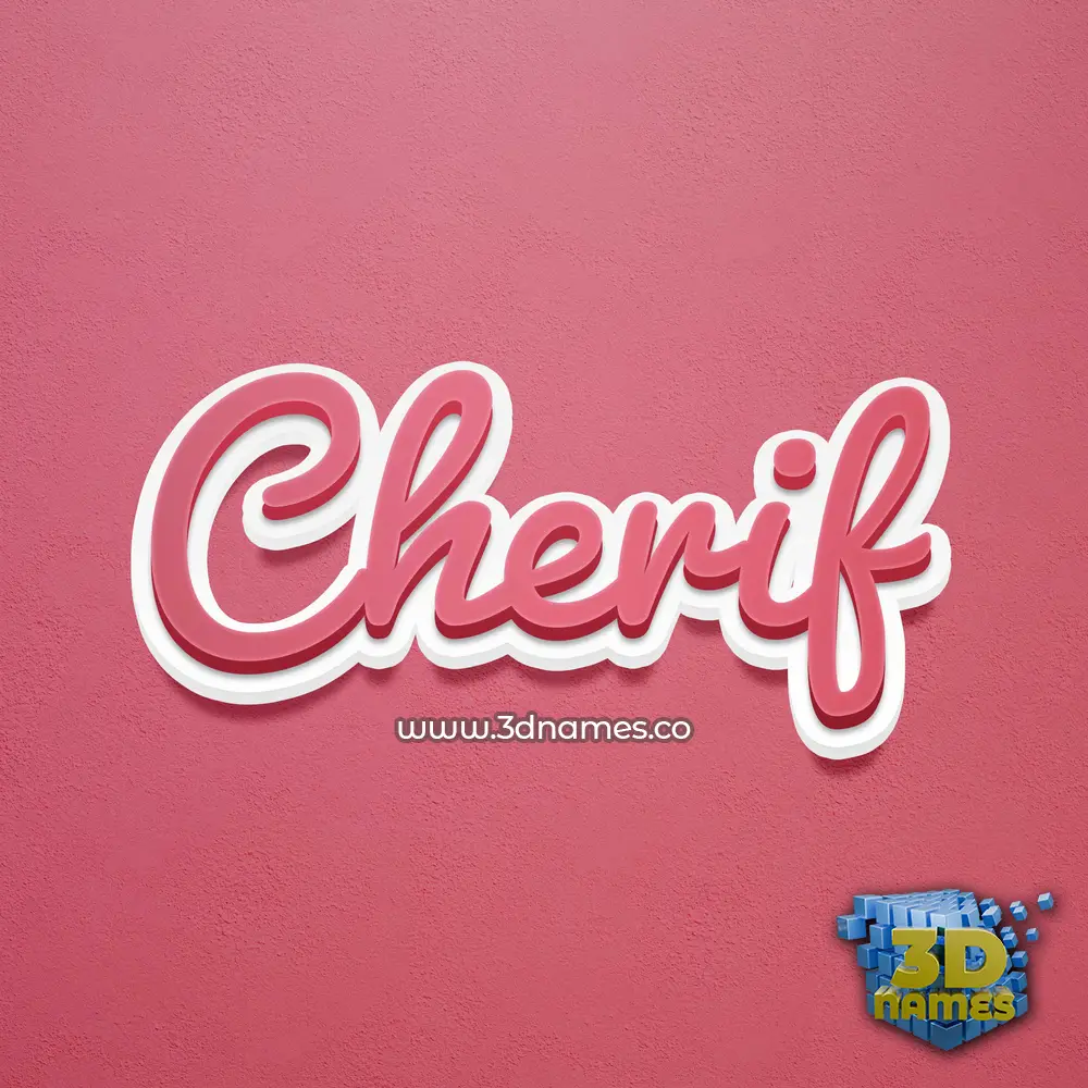 cherif in Red Scribble style - 3D name wallpaper