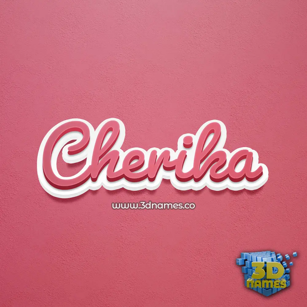 cherika in Red Scribble style - 3D name wallpaper
