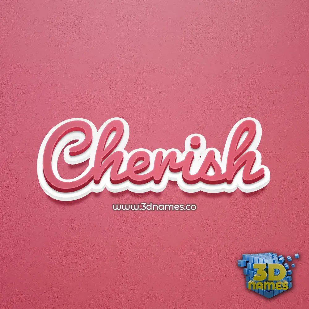 cherish in Red Scribble style - 3D name wallpaper