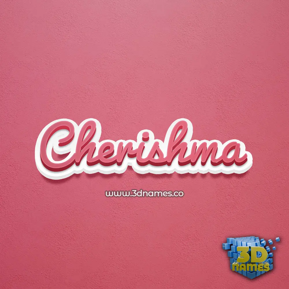 cherishma in Red Scribble style - 3D name wallpaper