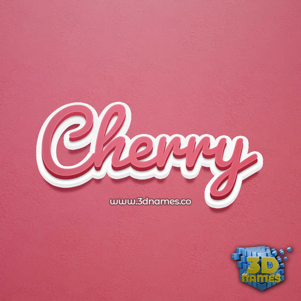 cherry in Red Scribble style - 3D name wallpaper