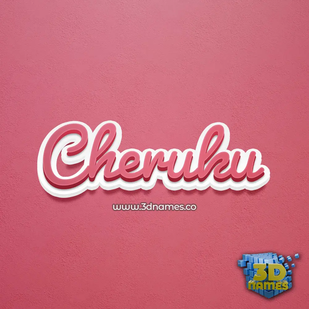 cheruku in Red Scribble style - 3D name wallpaper