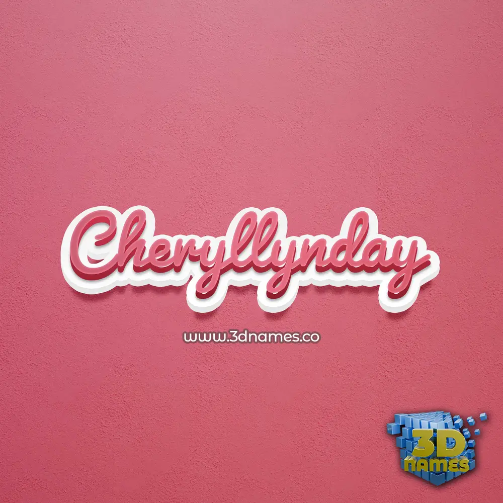 cheryllynday in Red Scribble style - 3D name wallpaper