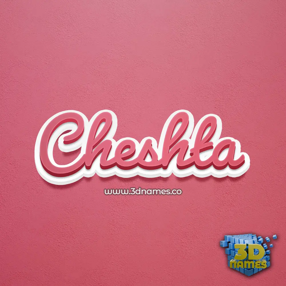 cheshta in Red Scribble style - 3D name wallpaper