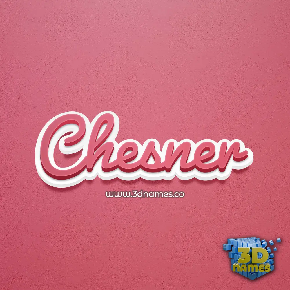 chesner in Red Scribble style - 3D name wallpaper