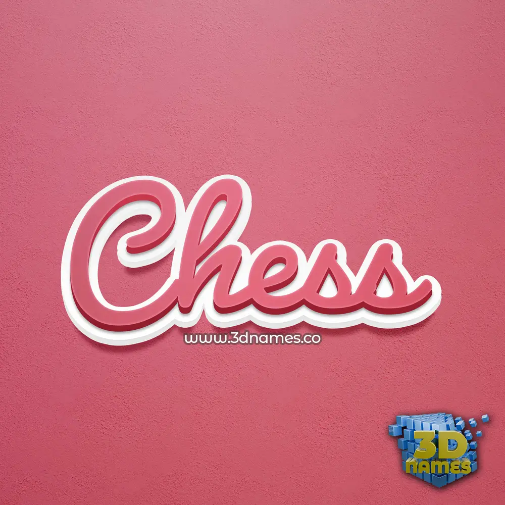 chess in Red Scribble style - 3D name wallpaper