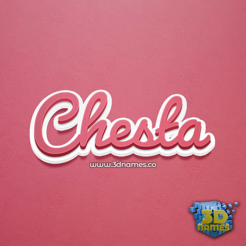 chesta in Red Scribble style - 3D name wallpaper