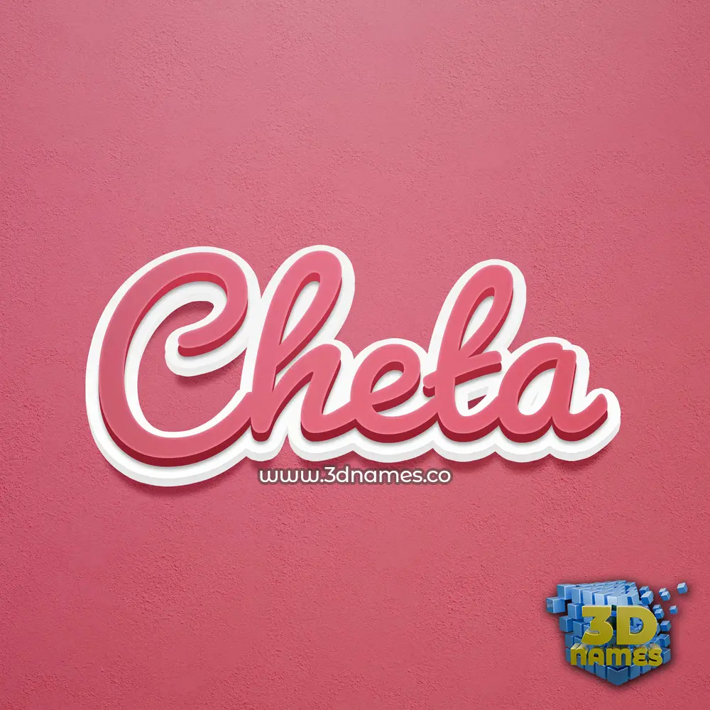 cheta in Red Scribble style - 3D name wallpaper
