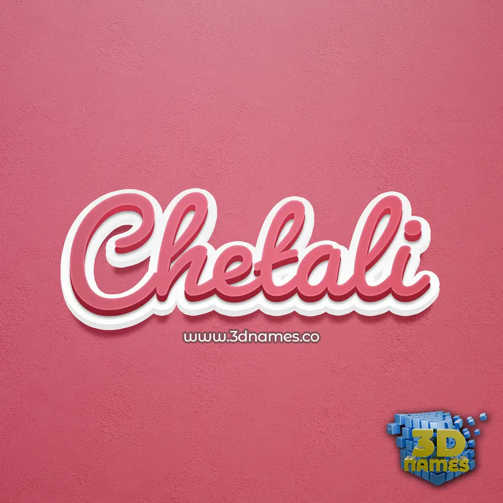 chetali in Red Scribble style - 3D name wallpaper