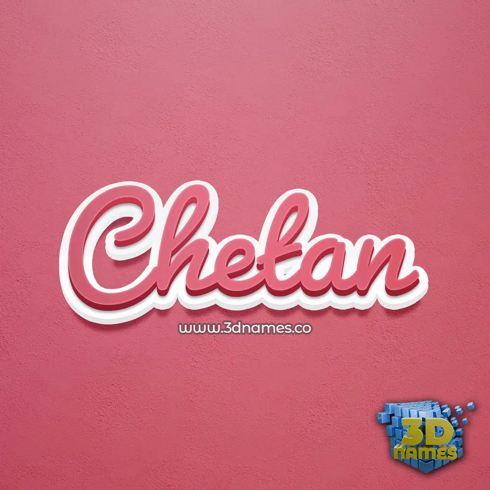 chetan in Red Scribble style - 3D name wallpaper