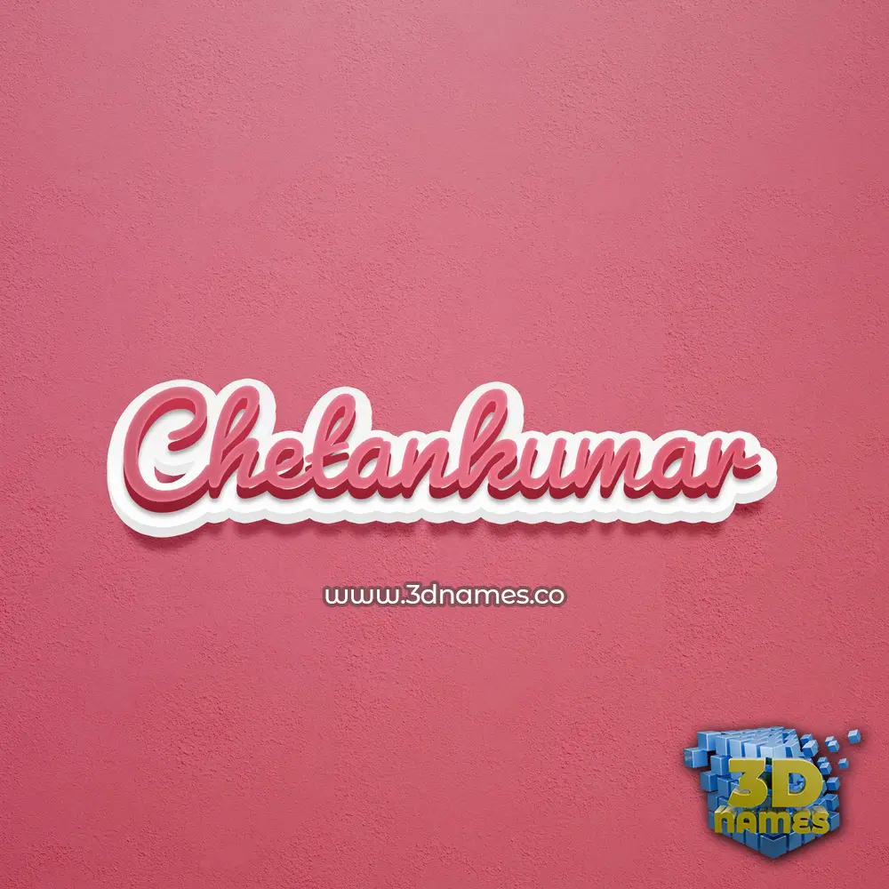 chetankumar in Red Scribble style - 3D name wallpaper