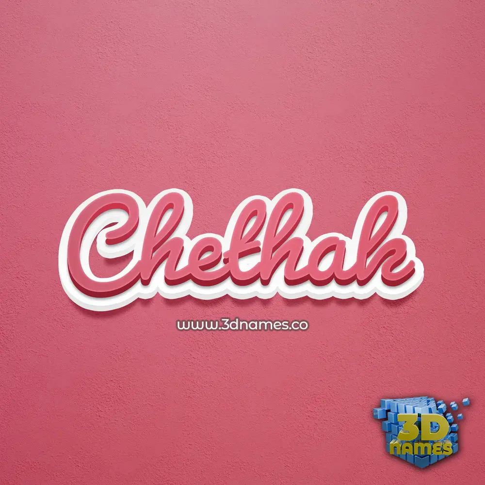 chethak in Red Scribble style - 3D name wallpaper